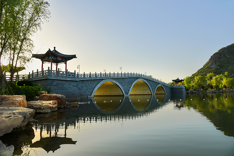 濟南華山洼濕地公園崇正橋、煙雨橋